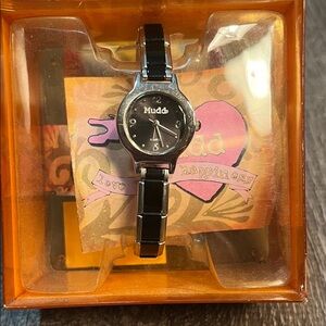 Mudd Black and Silver Watch